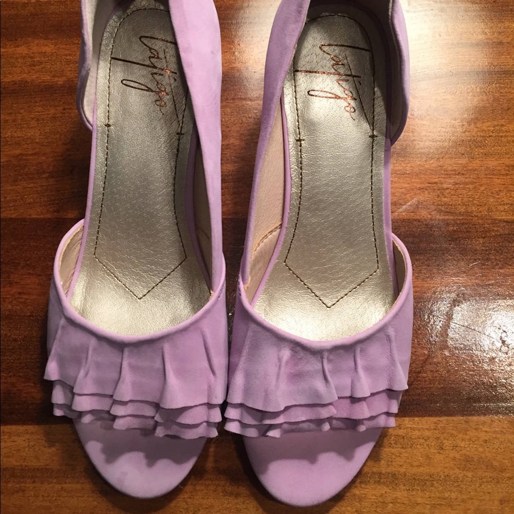 Latigo Lilac Rose Side-Cut ELIZE Leather Wedge 8